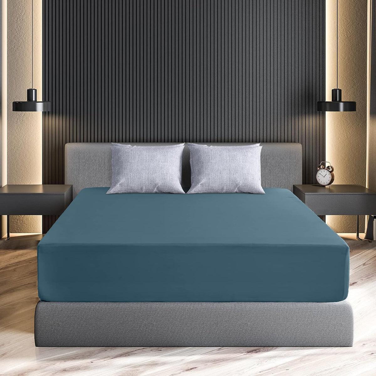 Fitted Sheet Brushed Microfiber Deep Pocket – Cooling Ultra Soft Silky Bed Sheet, Shrink & Fade Resistant, Fits Mattress Up to 16", Twin Twin XL Full Queen King Cal King, 8 Colors