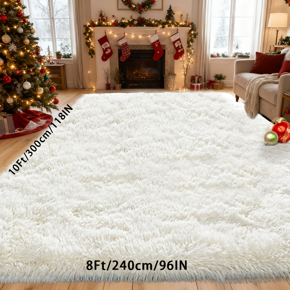 Machine Washable Shag Rug Super Soft Thick Plush Non-Slip Fluffy Carpet for Bedroom Living Room Study Dorm - 3x5 5x7 6x9 8x10 Ft - White Pink Gray Blue Green Black Home Decor Christmas Gift