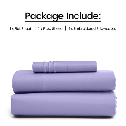 1800 Series Bed Sheets Set 4 Pieces – Brushed Microfiber Deep Pocket Sheet Set with Pillowcases, Cooling & Breathable Bedding for All Seasons, Fade Resistant, Fits Mattresses Up to 16 Inches