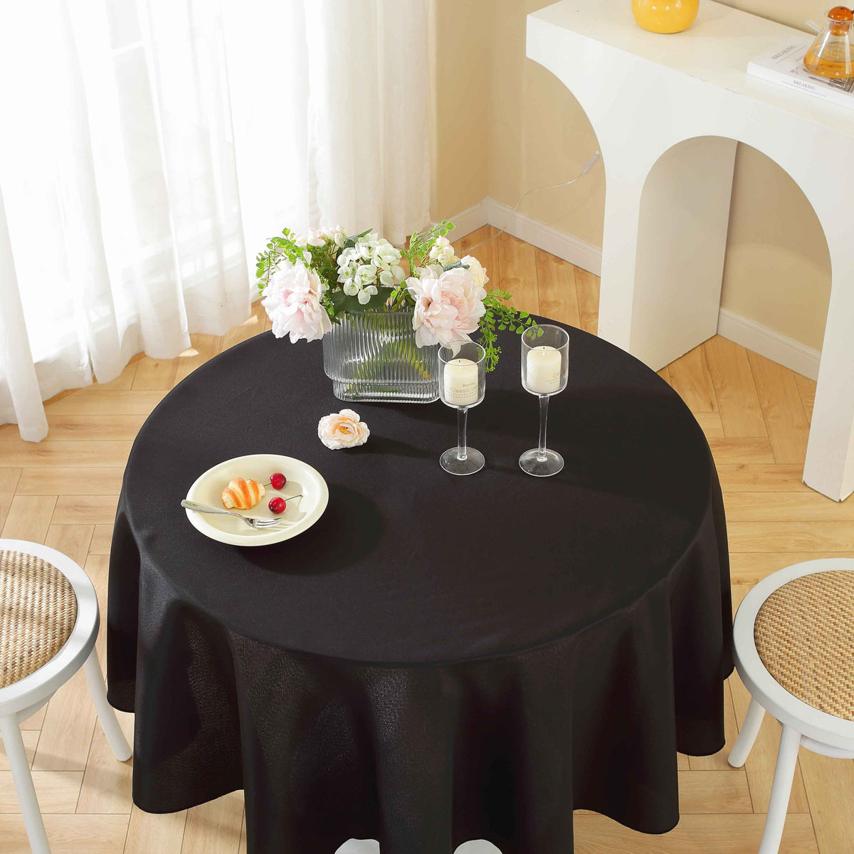 Round Tablecloth 10 Pack Wrinkle-Resistant Polyester Fabric Table Cover for Wedding Party Banquet Restaurant Home, Washable Reusable Round Table Cloth 60 70 90 108 120 Inch Multiple Colors