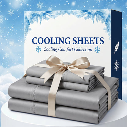 Bamboo Fiber Bed Sheet Set – Extra Deep Pocket Cooling Breathable Luxury Hotel Sheets Soft Wrinkle-Resistant Fitted Sheet Flat Sheet & Pillowcases Twin Full Queen King in 12 Colors