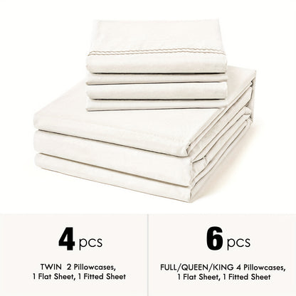 Fitted Sheet Deep Pocket Microfiber - Soft Breathable Cooling Bed Sheet Twin Full Queen King, Wrinkle & Fade Resistant, 14 Colors Available for Bedroom Dorm Guest Room