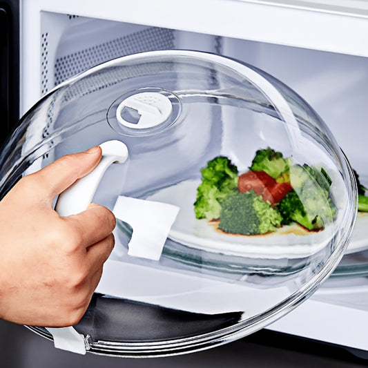 Microwave Food Cover Splatter Guard 2 Pack with Steam Vent & Handle – BPA-Free Plastic Microwave Plate Cover Lid for Kitchen, Easy Grip, Dishwasher Safe, Fits Most Plates and Bowls