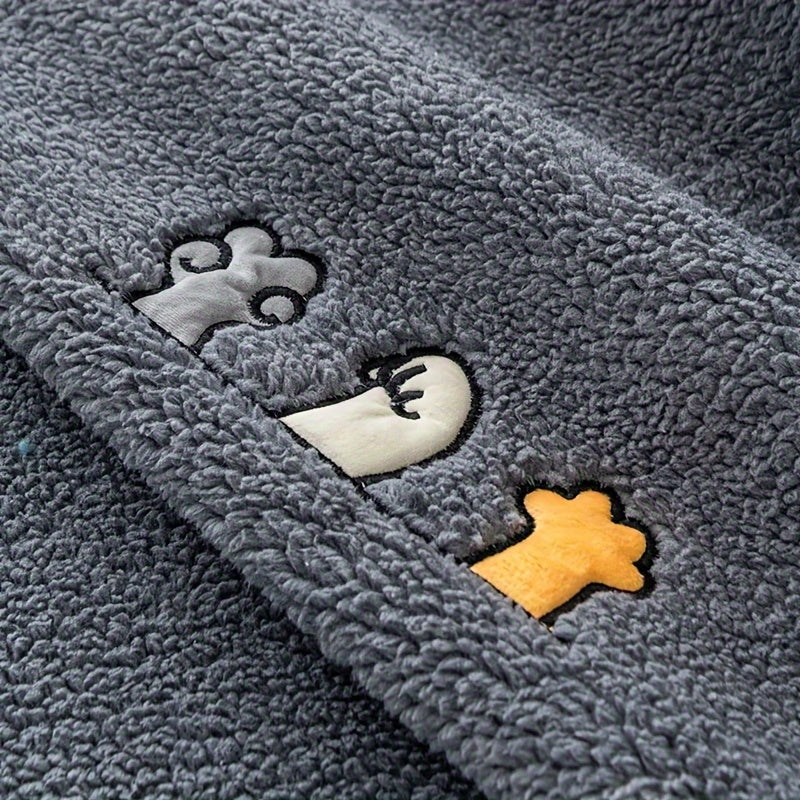 Sofa Cover Plush Shearling Non-Slip Pet-Friendly – Thick Couch Protector with Animal Bone Embroidery for 2 3 4 Seater, Soft Warm Slipcover for Living Room Bedroom Office in Dark Gray Off White Coffee Black