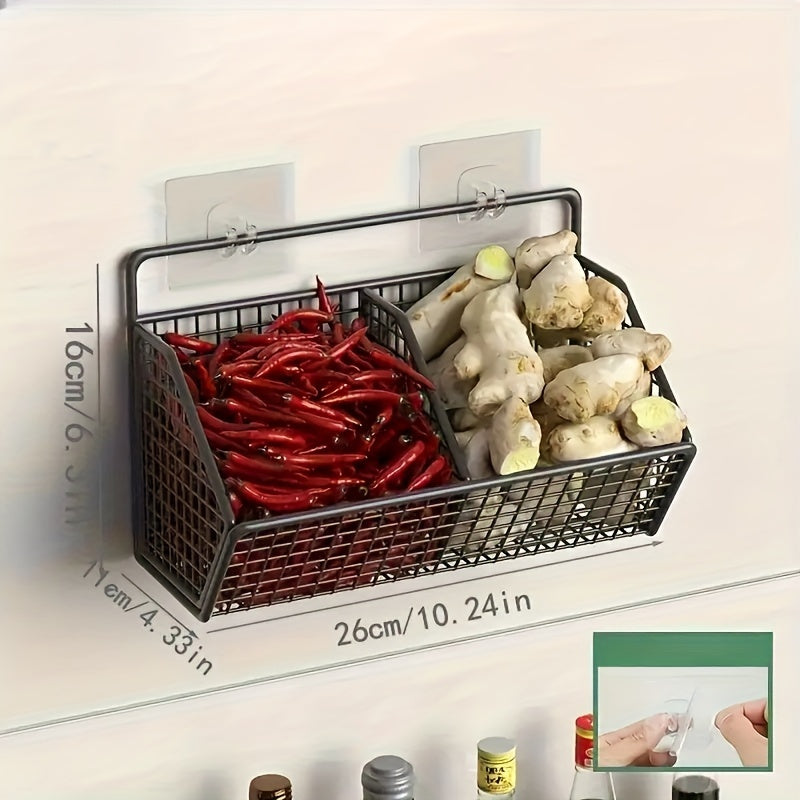 Wall-Mounted Wire Storage Basket Carbon Steel Hanging Rack Kitchen Bathroom Bedroom Organizer Sponge Holder Single Layer