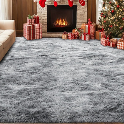 Fluffy Faux Fur Area Rug Super Soft Plush 8x10ft for Living Room Bedroom – Thickened Shaggy Rug 96x120 Inch, Ultra Soft Non-Shed Faux Fur Carpet for Bedroom Living Room Home Decor