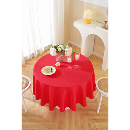 Round Tablecloth 10 Pack Wrinkle-Resistant Polyester Fabric Table Cover for Wedding Party Banquet Restaurant Home, Washable Reusable Round Table Cloth 60 70 90 108 120 Inch Multiple Colors