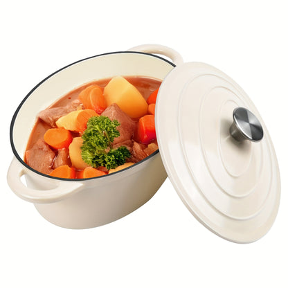 Cast Iron Dutch Oven 4.5 QT with Lid – Enameled Non-Stick Pot for Bread Baking, Sourdough, Braising & Slow Cooking | Dual Handles, Oven Safe 500°F