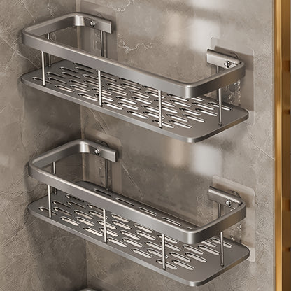 Wall-Mounted Stainless Steel Shower Caddy 2 Pack – Rust-Resistant 2-Tier Bathroom Shelf Organizer, Corner Storage Rack for Shower Shampoo Soap Accessories, Space Saving Bathtub Caddy Black Silver