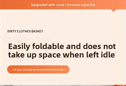Foldable Wall Mounted Laundry Hamper Oxford Cloth with Lid Space Saving Collapsible Clothes Storage Basket Bedroom Bathroom Living Room Large 22x15 Inch Gray
