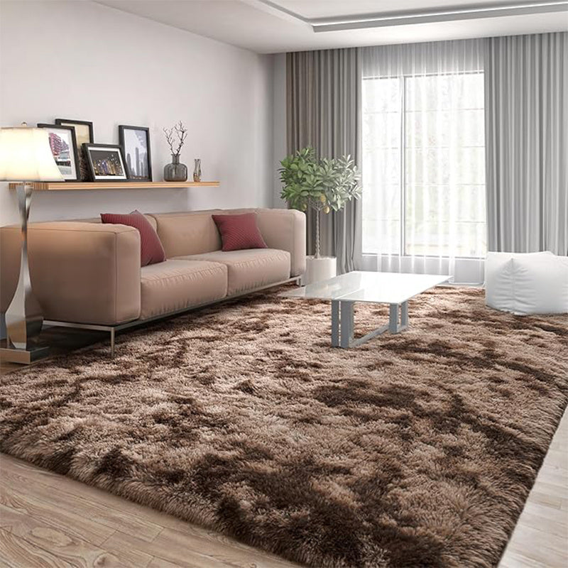 Machine Washable Shaggy Area Rug 650GSM Thick Plush – Soft Fluffy Carpet for Living Room Bedroom Playroom, Jacquard Tie-Dye & Solid Colors, 5x8 6x9 8x10 Ft, Black Grey White Pink Blue