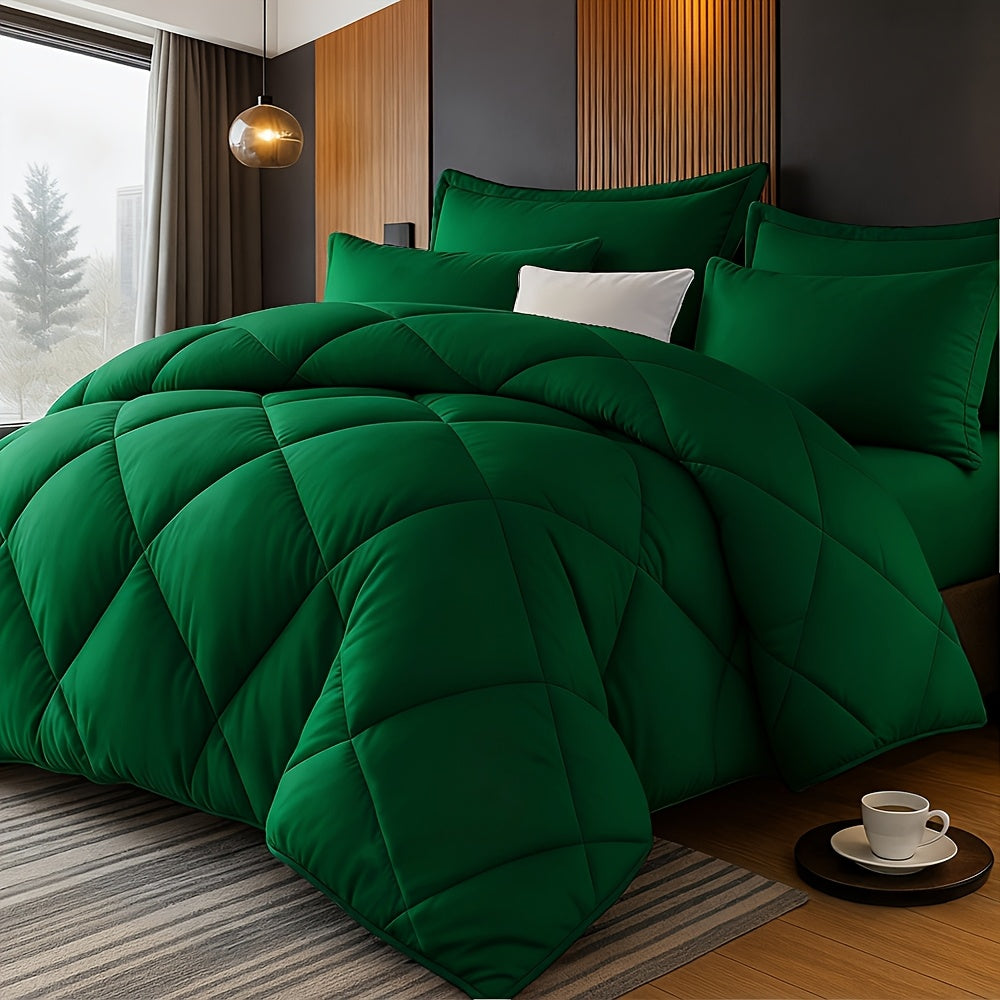 Comforter Set Queen King Twin Diamond Grid Quilted, Soft Microfiber Down Alternative Bedding Set with Pillowcases, All Season Breathable Lightweight Duvet Insert, 9 Colors Available