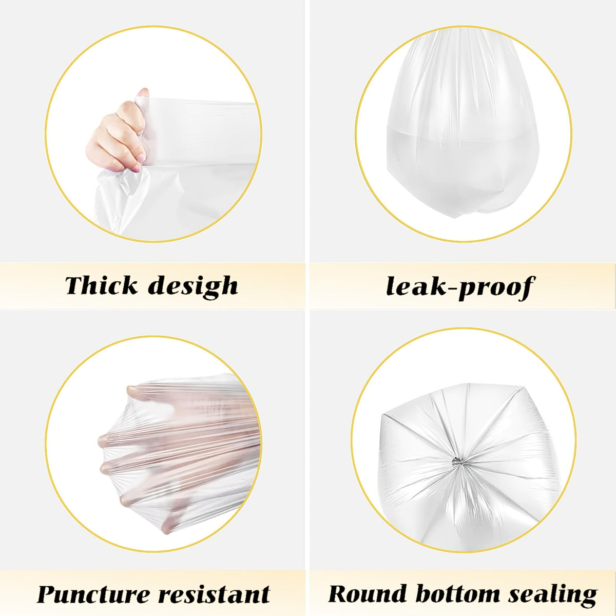 Expandable Trash Bags 13 Gallon Boxed Heavy Duty – Super Strong Leak-Resistant Odor-Proof Garbage Bags, Multiple Count Options 44 to 360 Bags, Drawstring & Clear Styles, Kitchen Bedroom Outdoor Use