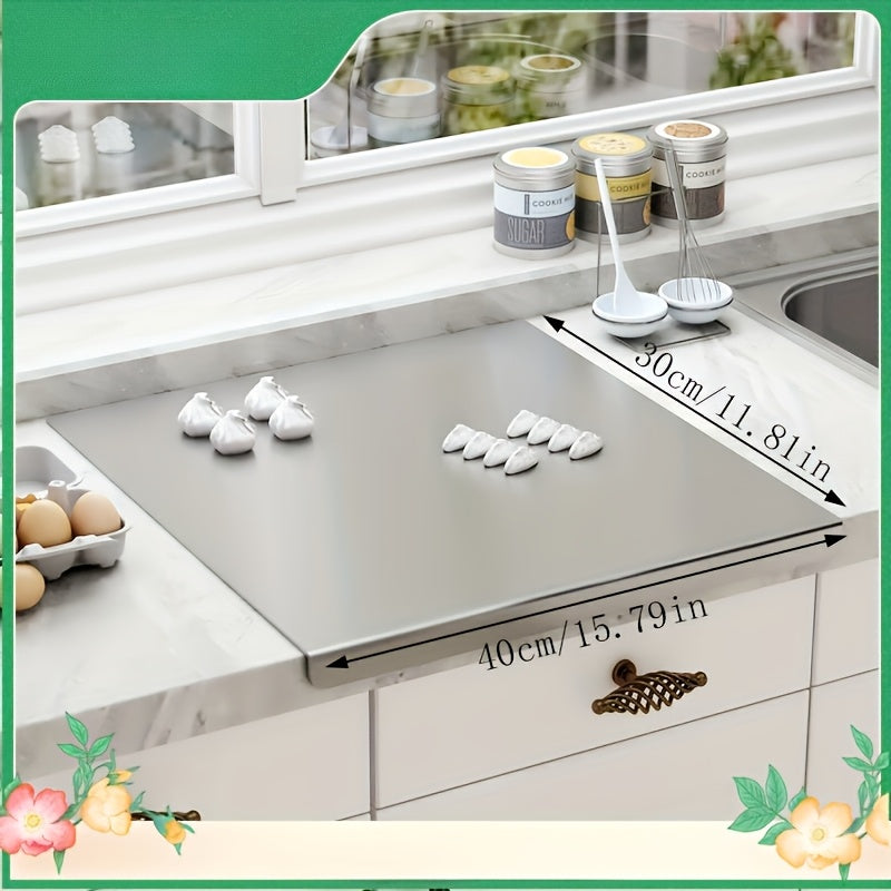304 Stainless Steel Cutting Board Kitchen Meat Chopping Board, Hygienic Non-Porous Knife Board for Meat, Fish & Vegetables, Easy-Clean Kitchenware – 5 Sizes Available