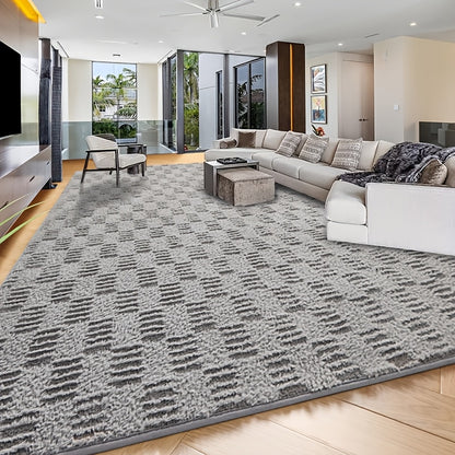Machine Washable Shaggy Area Rug 650GSM Thick Plush – Soft Fluffy Carpet for Living Room Bedroom Playroom, Jacquard Tie-Dye & Solid Colors, 5x8 6x9 8x10 Ft, Black Grey White Pink Blue