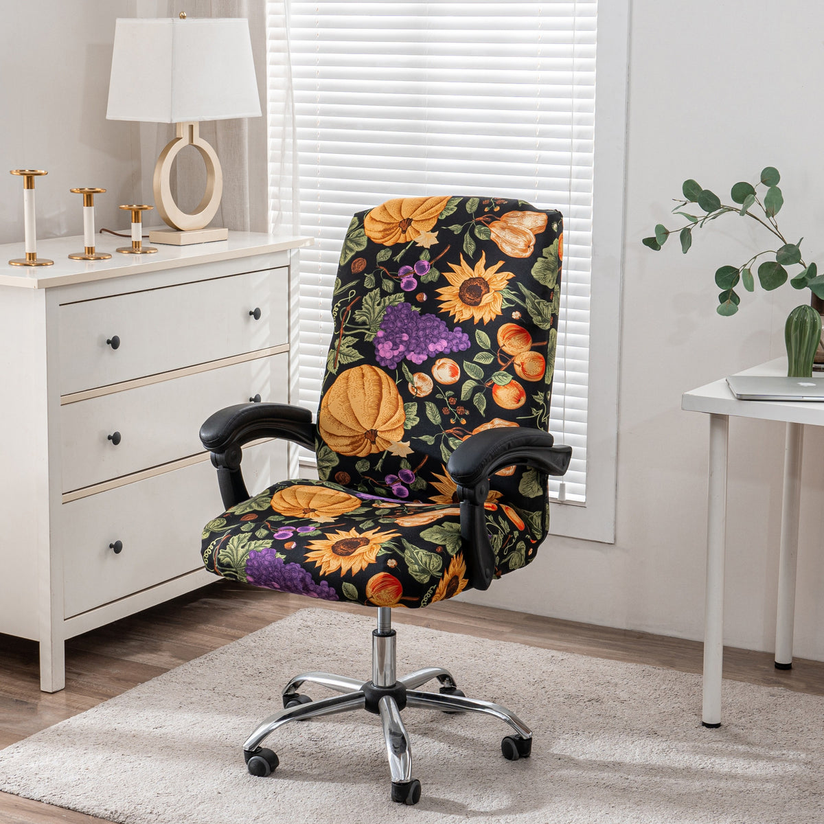 Stretch Printed Office Chair Cover | Universal Spandex Desk Chair Slipcover with Zipper | Removable Washable Anti-Dust Chair Protector, Multiple Colors