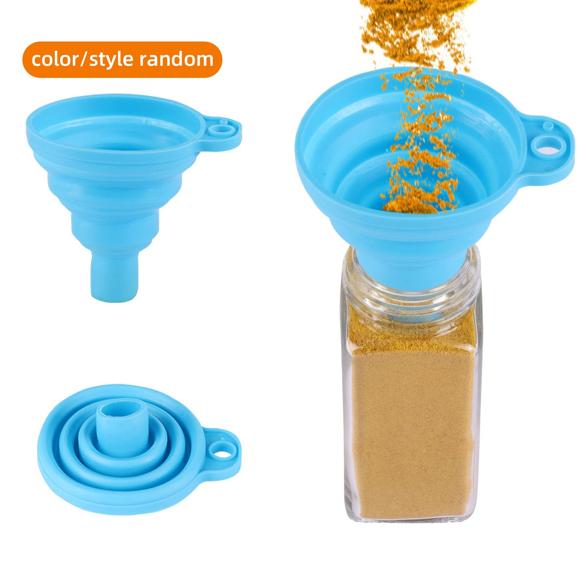 Glass Spice Jars Set with Labels and Shaker Lids, 4oz Square Airtight Seasoning Bottles with Collapsible Funnel Brush and Marker, BPA-Free Kitchen Spice Organizer for Rack Drawer Cabinet, 16/24/36/48 Pack