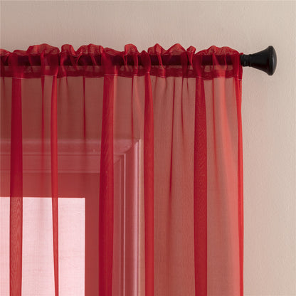 Sheer Curtains 2 Panels Rod Pocket Light Filtering Privacy Window Drapes for Living Room Bedroom Modern Home Decor 52x63 52x84 52x96 39x78 Inch