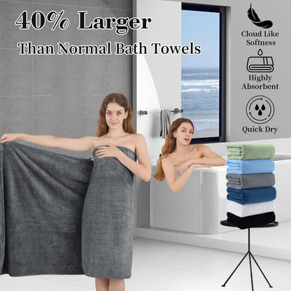 Bath Towel Set 4 Pack Extra Large 35x70 Inch - Premium Microfiber Oversized Bath Sheet, Ultra Soft Fluffy Highly Absorbent Quick Dry Shower Towels for Bathroom Hotel Spa - 5 Colors