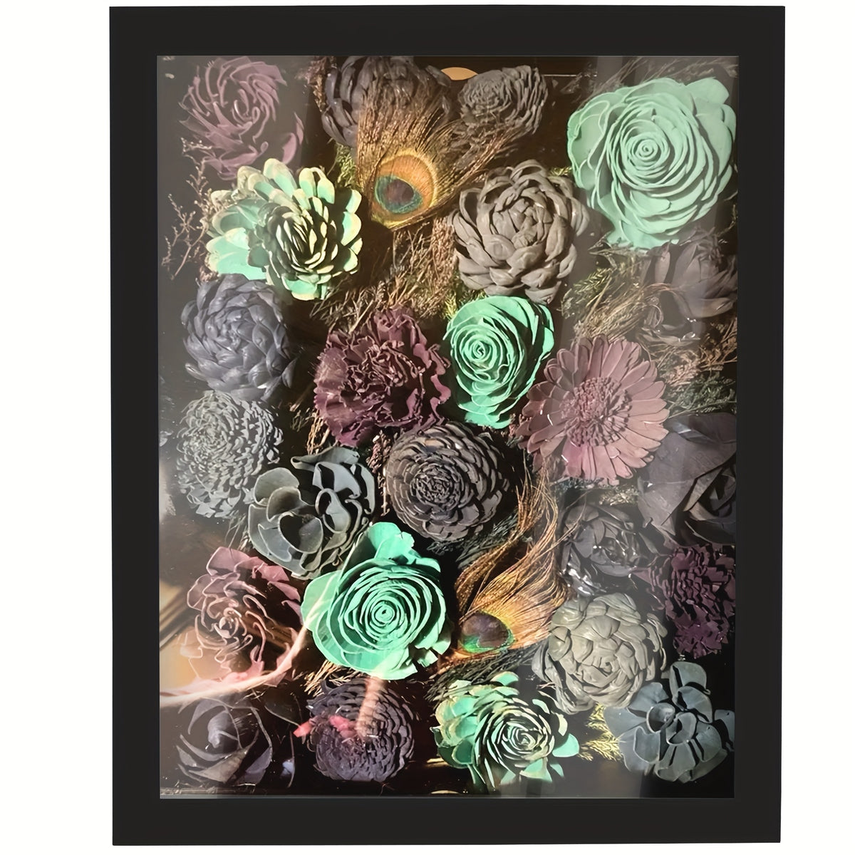 Shadow Box Frame with Linen Back 11x14 12x16, Large Rustic Memory Display Case with 4 Removable Shelves for Flowers Pictures Championship Rings Medals Coins Pins Collection Home Decor Wall Display