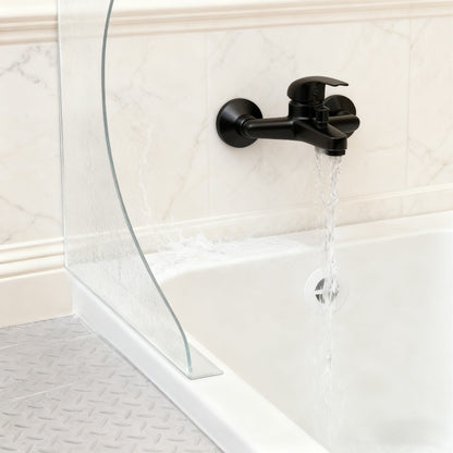 Curved Acrylic Splash Guards for Bathtub & Sink - 2pcs Transparent Waterproof Bathroom Splash Protectors, Tool-Free Adhesive, No Drilling Required, Heavy-Duty Durable Design