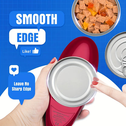 Electric Can Opener Automatic One Touch – Hands-Free Battery Operated Can Opener for Seniors, Arthritis & Limited Hand Mobility, Quiet Motor with Magnetic Lid Remover & Stainless Steel Blade, Kitchen & Camping