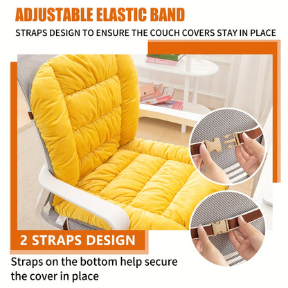 Lumbar Support Seat Cushion – Thick Office Chair Cushion with Backrest Pad, Non-Slip Ergonomic Cushion for Long Sitting, Home Office Living Room Decor, 11 Colors