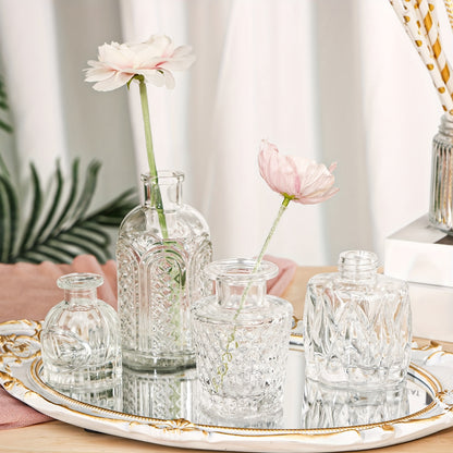 Mini Clear Bud Vases Set - Bulk Small Glass Flower Vases for Wedding Centerpieces, Party Table Decorations, Birthday Anniversary Home Decor, 12 30 43 52 Pcs Available