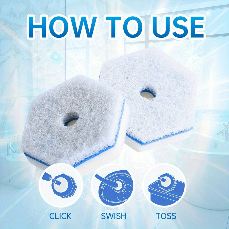 Disposable Toilet Bowl Cleaner Refills 20 Pack – Compatible with Most Wand Handles, Hygienic Single-Use Scrubbing Pads, Deep Clean Bathroom Toilet, No-Touch Replacement Heads for Easy Cleaning