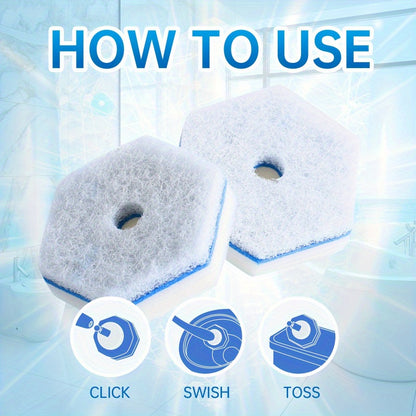 Disposable Toilet Bowl Cleaner Refills 20 Pack – Compatible with Most Wand Handles, Hygienic Single-Use Scrubbing Pads, Deep Clean Bathroom Toilet, No-Touch Replacement Heads for Easy Cleaning