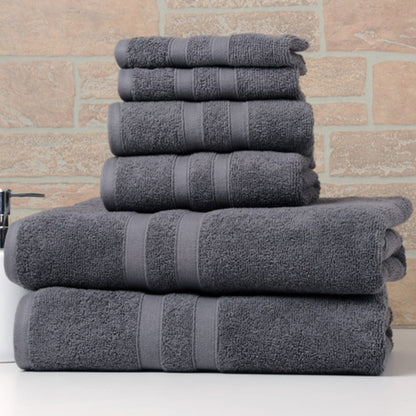 Egyptian Cotton Towel Set 6 Piece – 650 GSM Luxury Bath Towels with Zero Twist Loops, Ultra Soft & Highly Absorbent, Includes 2 Bath Towels, 2 Hand Towels & 2 Washcloths for Bathroom Spa Experience