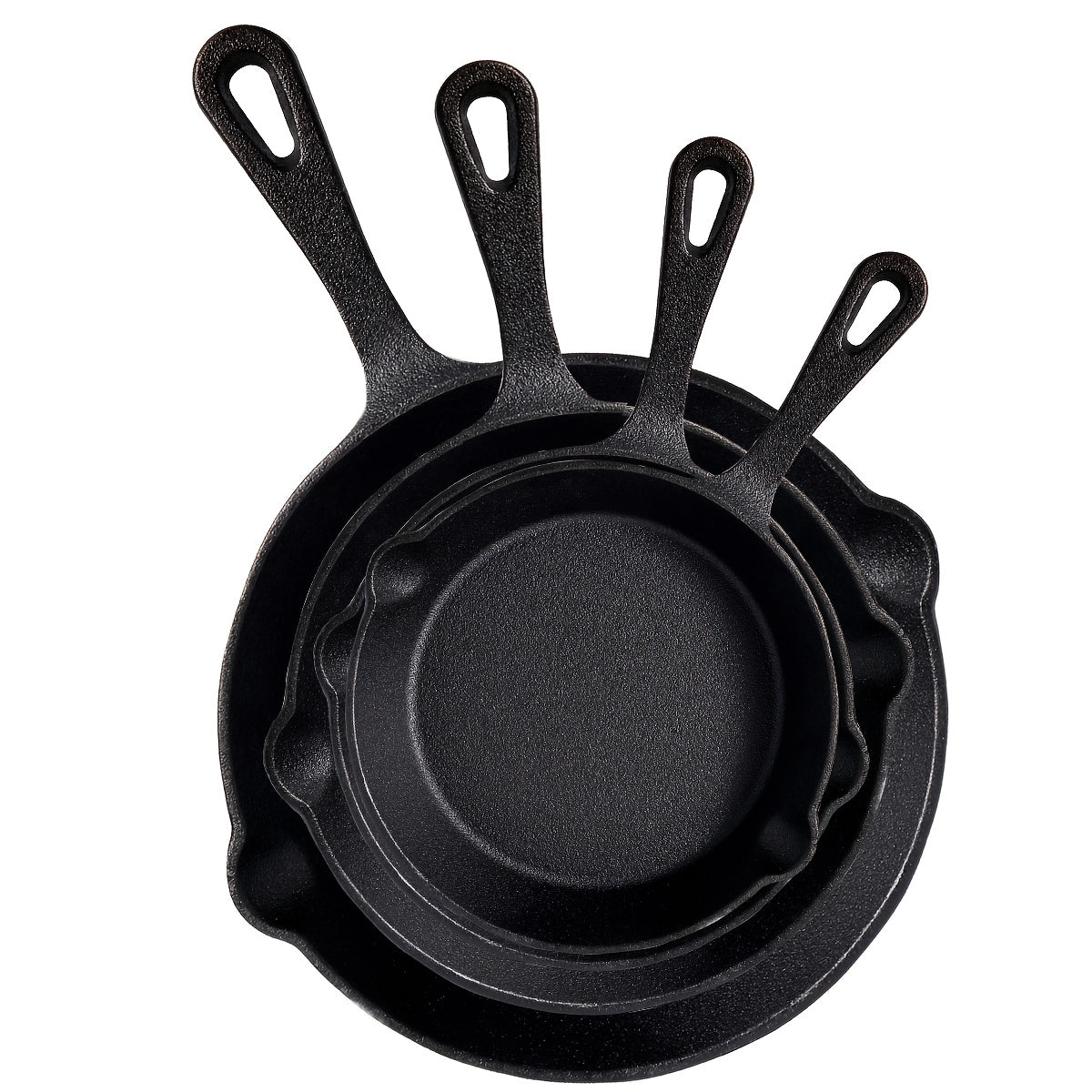 Cast Iron Skillet Set 3-5 Piece Uncoated Frying Pan with Drip Spout – Heavy Duty Pre-Seasoned Cast Iron Cookware for Stovetop, Oven, Grill & Camping