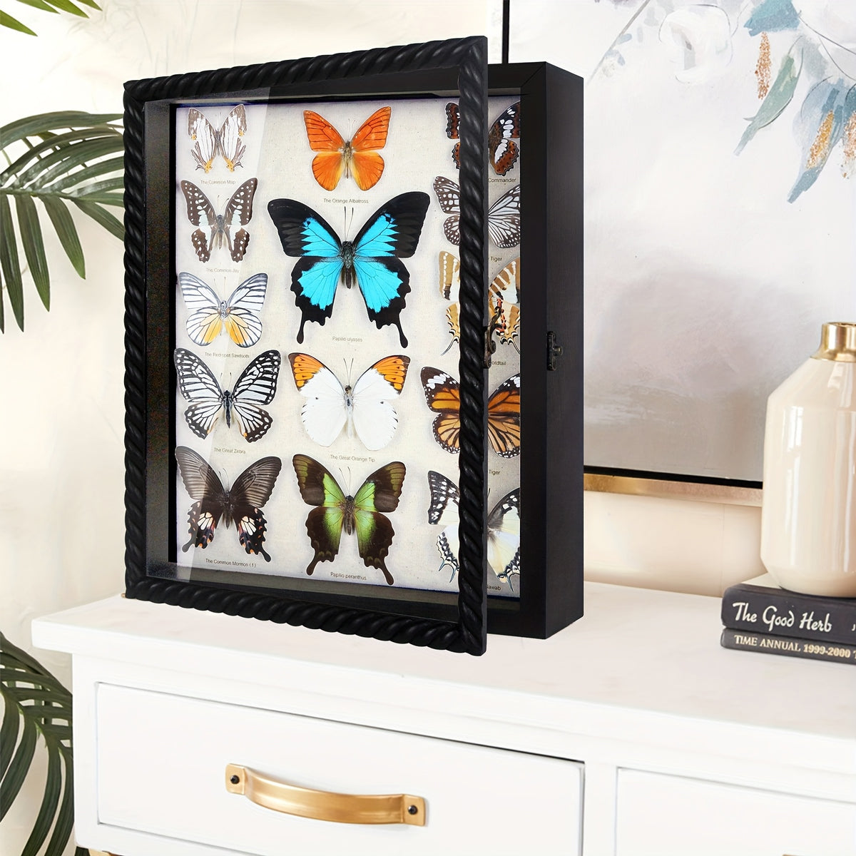 Shadow Box Frame with Linen Back 11x14 12x16, Large Rustic Memory Display Case with 4 Removable Shelves for Flowers Pictures Championship Rings Medals Coins Pins Collection Home Decor Wall Display