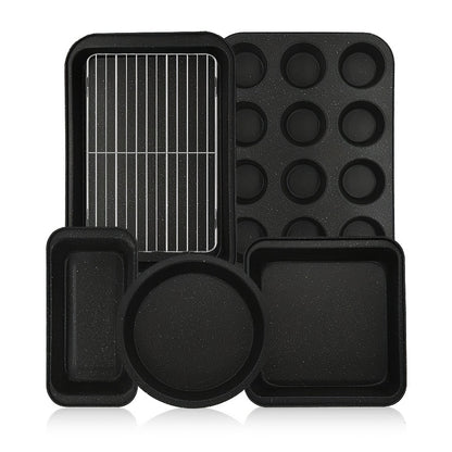 Nonstick Bakeware Set with Baking Pans – Oven-Safe Baking Sheets, Cake Pan, Muffin Pan, Loaf Pan, Roast Pan & Cookie Sheet – Complete Kitchen Baking Supplies with Rack, Whisks & Spatulas (2–24pcs)