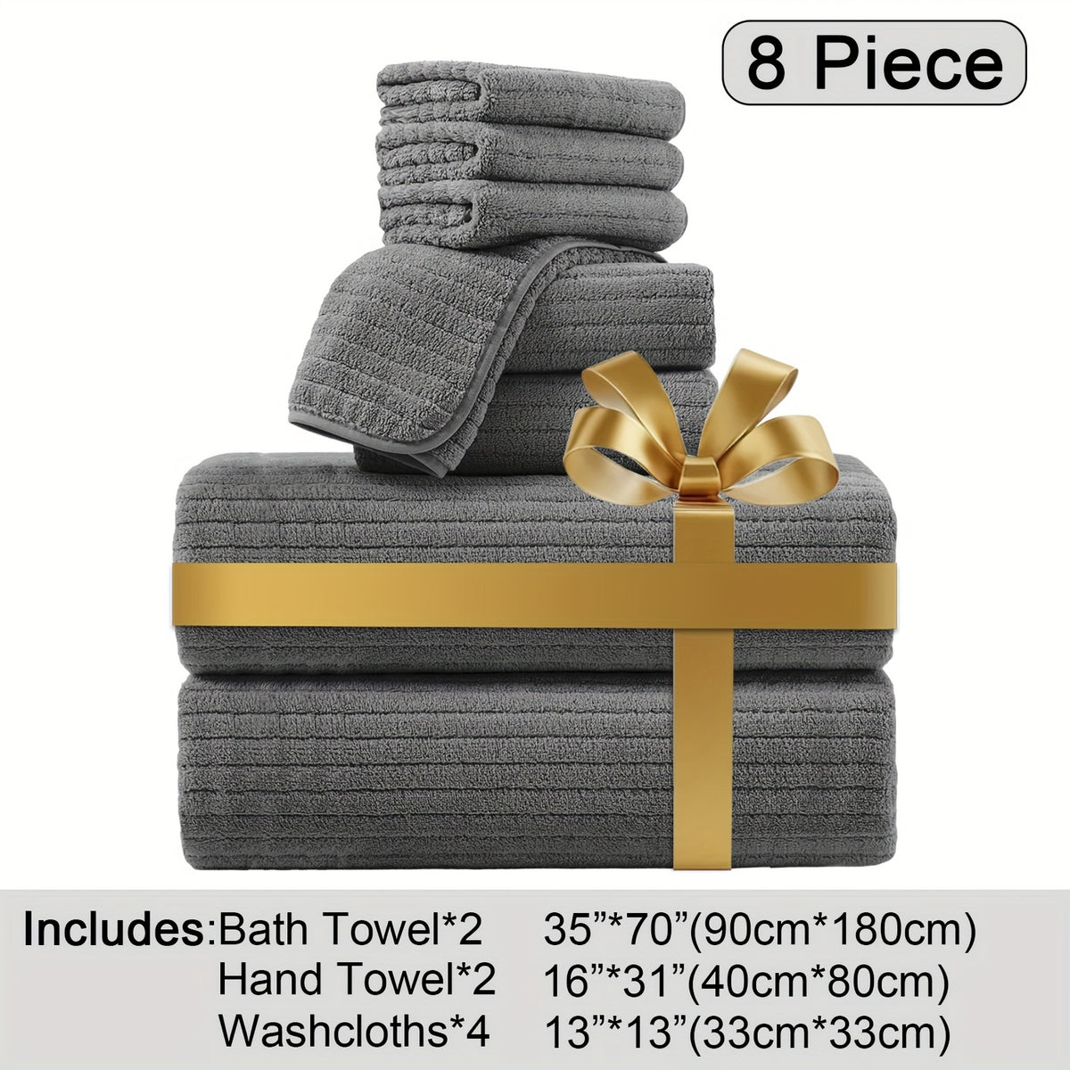 Oversized Bath Towel Set Microfiber XL – Super Absorbent Quick Dry Extra Large Bath Sheets for Family & Hotel, Soft Plush Shower Towels, 4-Piece & 8-Piece Sets, Multiple Colors & Patterns