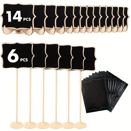 Mini Chalkboard Signs with Easel Stand 20 Pack Reusable Table Number Food Labels for Wedding Birthday Party Buffet Christmas Halloween Event Decoration