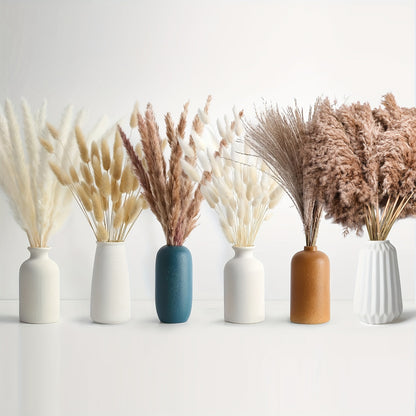 Artificial Pampas Grass & Rabbit Tail Grass Bouquet Set 118pcs – Multicolor Boho Faux Dried Flowers for Home Decor, Weddings, Vase Arrangements & Seasonal Celebrations
