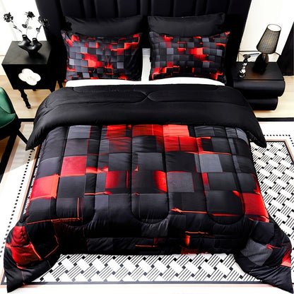 Quilt Comforter Set with Pillowcases Twin Queen King - Soft Breathable Diamond Pattern Lightweight Bed Quilt 2/3 Piece, 20 Colors Blue Purple Green Red Black Orange Brown