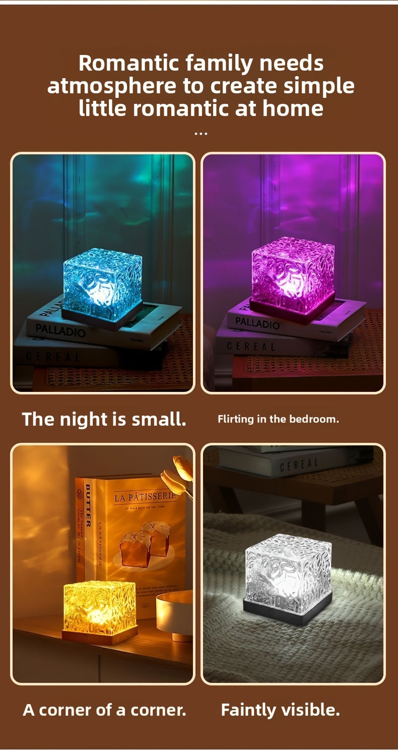 Ocean Wave Projector Light 16 Color – 3D Holographic Water Ripple LED Night Light with Remote Control & Touch Switch, USB Powered Romantic Atmosphere Lamp for Bedroom, Living Room, Meditation & Relaxation