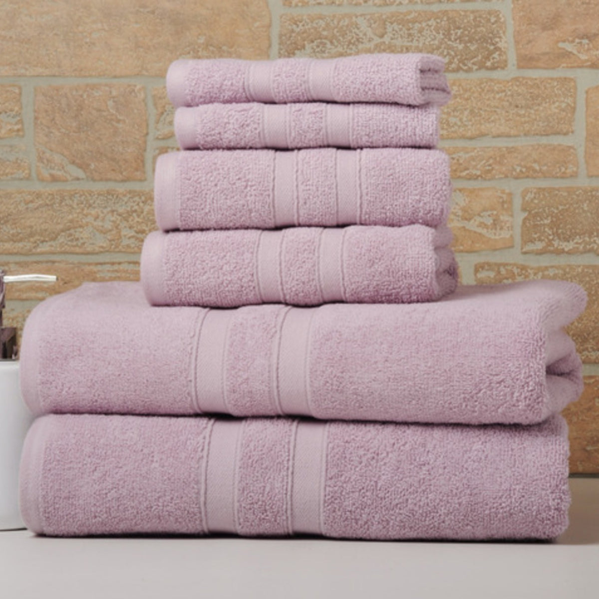 Egyptian Cotton Towel Set 6 Piece – 650 GSM Luxury Bath Towels with Zero Twist Loops, Ultra Soft & Highly Absorbent, Includes 2 Bath Towels, 2 Hand Towels & 2 Washcloths for Bathroom Spa Experience