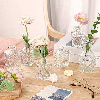 Mini Clear Bud Vases Set - Bulk Small Glass Flower Vases for Wedding Centerpieces, Party Table Decorations, Birthday Anniversary Home Decor, 12 30 43 52 Pcs Available