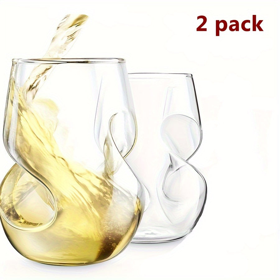 Japanese Twist Cocktail Glasses 400ml – Creative Spiral Whiskey Tumbler Set for Home Bar, Water, Tea, Beer & Cocktails – 2, 4 or 6 Pack Gift Set
