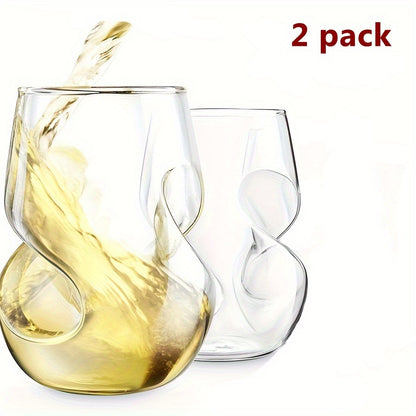 Japanese Twist Cocktail Glasses 400ml – Creative Spiral Whiskey Tumbler Set for Home Bar, Water, Tea, Beer & Cocktails – 2, 4 or 6 Pack Gift Set