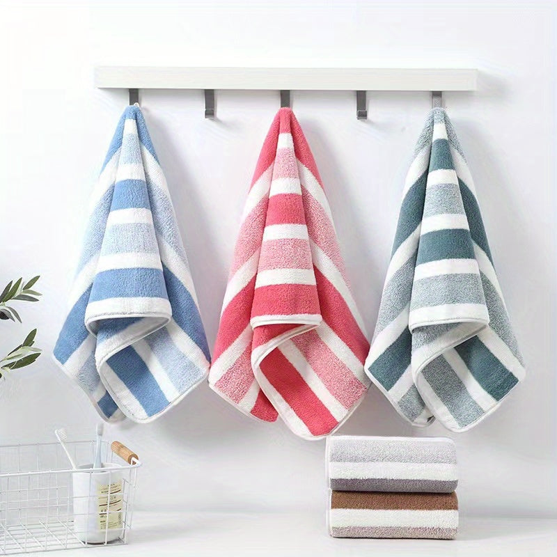 Bath Towel Set 8pcs Hotel Quality – Lint-Free Super Absorbent Soft Striped Towels, 2 Bath Towels + 2 Hand Towels + 4 Washcloths, Five-Star Hotel Standard Bathroom Towel Set, 9 Colors Available