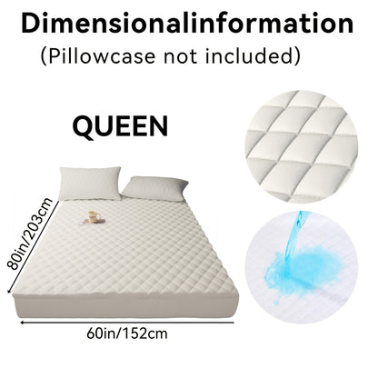 Waterproof Mattress Protector with Side Storage Pocket, Diamond Quilted Deep Pocket Mattress Cover – Breathable Cooling Mattress Pad, Soft Noiseless Bed Protector for Twin Full Queen King, Multiple Colors