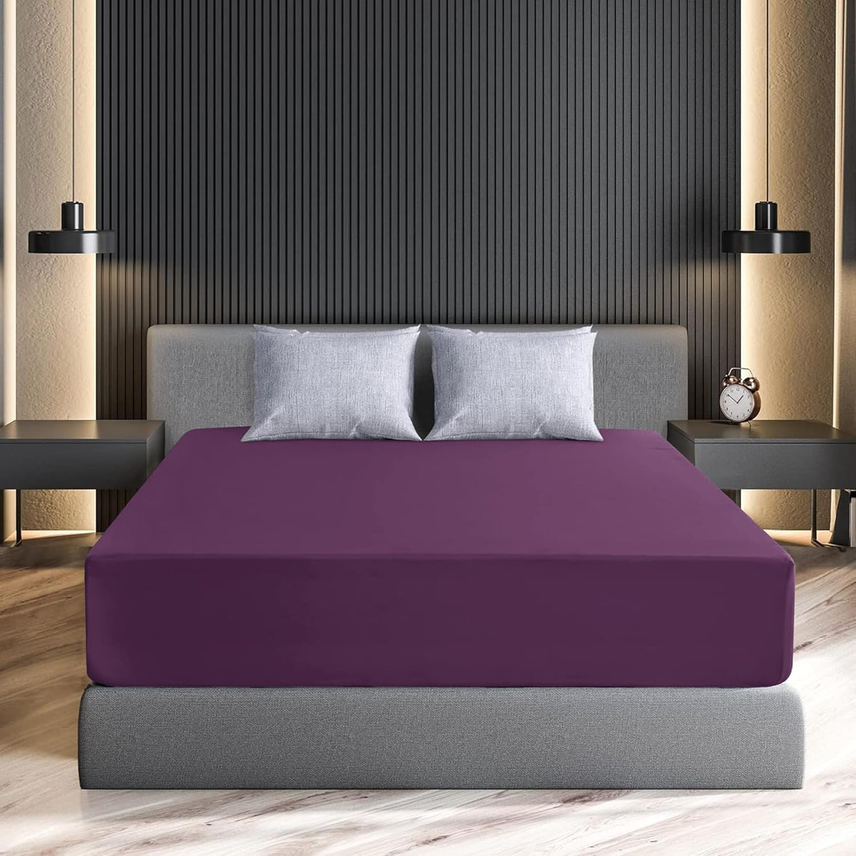 Fitted Sheet Brushed Microfiber Deep Pocket – Cooling Ultra Soft Silky Bed Sheet, Shrink & Fade Resistant, Fits Mattress Up to 16", Twin Twin XL Full Queen King Cal King, 8 Colors