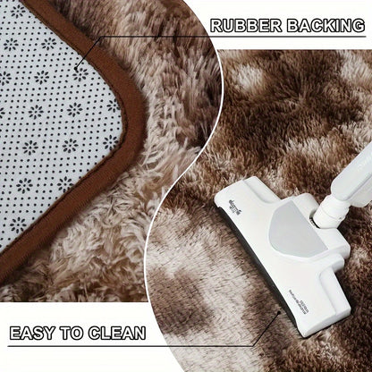 Fluffy Area Rug Non-Slip Soft Plush Carpet for Living Room Bedroom Kitchen Bathroom – Modern Home Decor Floor Mat Easy to Clean – Multiple Sizes & Colors Coffee Gray Black