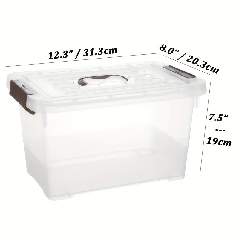 Clear Plastic Storage Boxes 6 Pack Stackable Containers with Locking Lid and Handle Transparent Organizer Bins for Pantry Crafts Books Home Office Garage