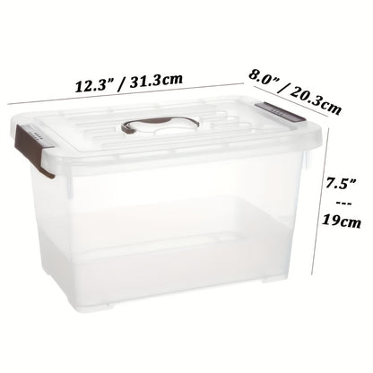 Clear Plastic Storage Boxes 6 Pack Stackable Containers with Locking Lid and Handle Transparent Organizer Bins for Pantry Crafts Books Home Office Garage