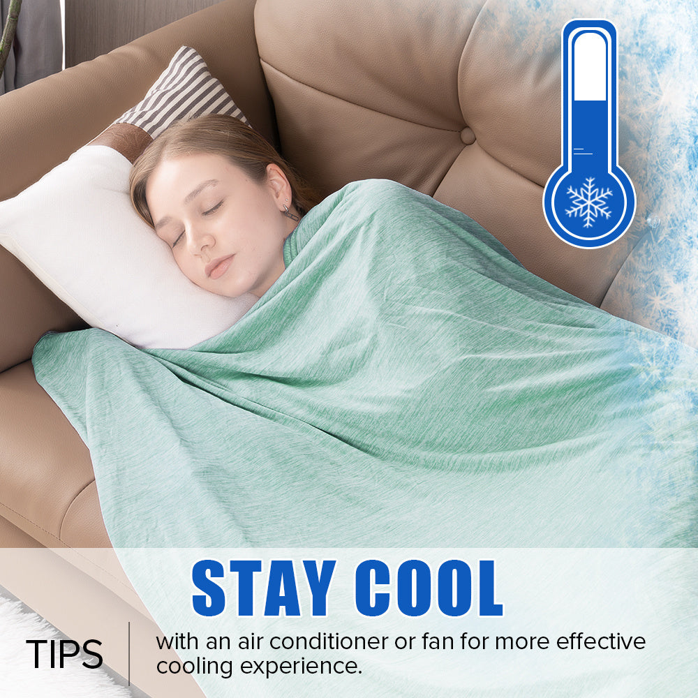 Cooling Blanket for Hot Sleepers Double Layer Cool Touch Summer Throw Lightweight Breathable Blanket for Bed Couch Sofa RV Travel Warm Nights Multiple Colors Sizes 50x70 60x90 90x90 108x90